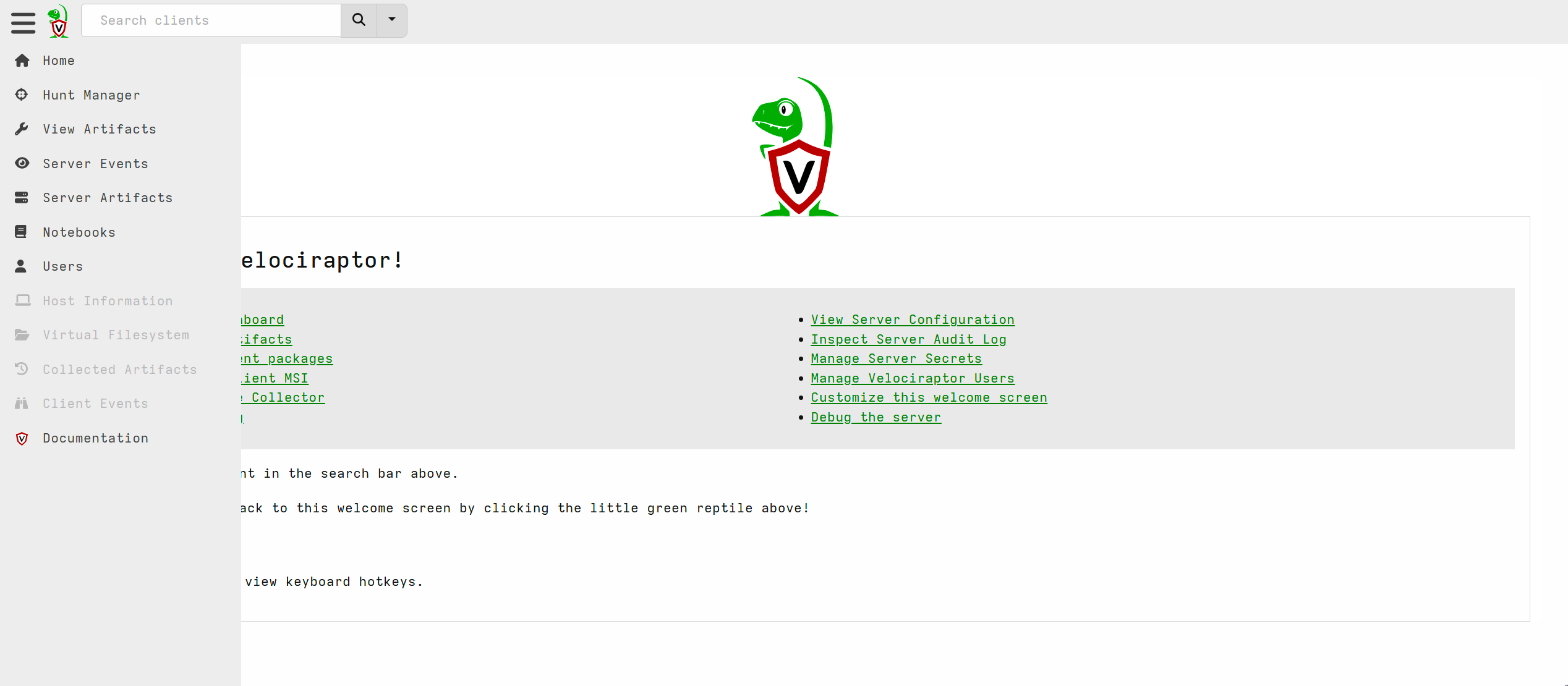Velociraptor — Endpoint investigation and artifact collection interface