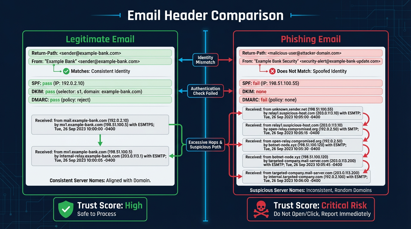 Header Comparison Summary