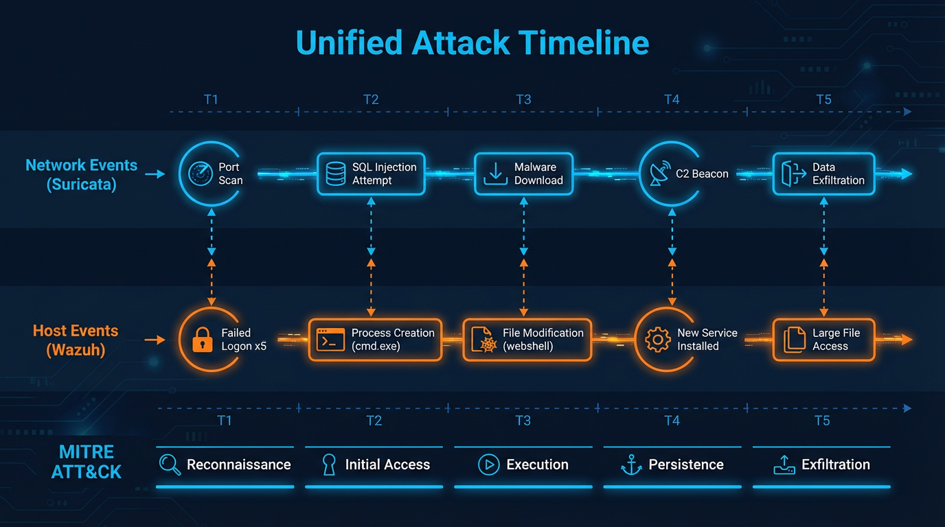 Unified attack timeline diagram
