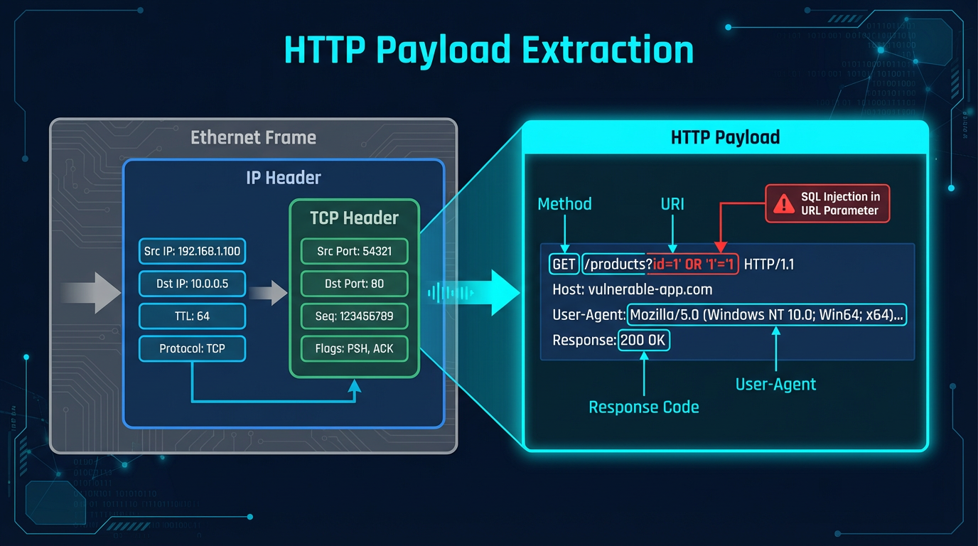 HTTP payload extraction workflow