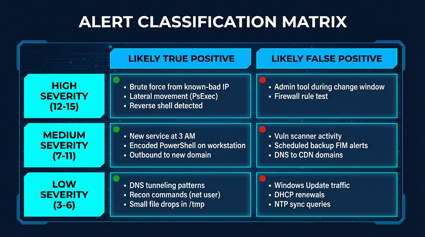 Alert Classification Matrix